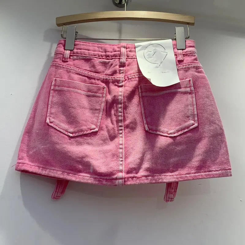 DG031531 2024 primavera abbigliamento donna in Denim graziosa minigonna corta per donna Jeans Cargo Femme gonne