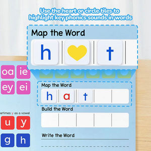 Bloques Magnéticos de Letras Fonéticas ABC para Refrigerador, Juego de Lectura con Carpeta para Construir Palabras, Letras del Alfabeto con Sonido Magnético - Product Image 2
