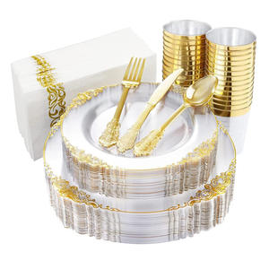 Plato de cena de <span class=keywords><strong>plástico</strong></span> <span class=keywords><strong>duro</strong></span> PS desechable de estilo europeo, patrón de dragón bronceado transparente, alivio de Phnom Penh Multicolor para - Product Image 5