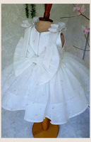 Robe de princesse blanche sans manches avec nœud pour filles d'un an, robe d'été imprimée mignonne pour enfants