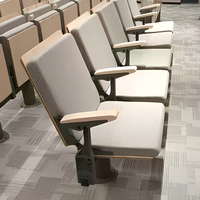 Silla Plegable VIP de Madera para Estadio, Asientos de Auditorio de Perfil Delgado, Asientos para Gradas con Tableta de Escritura, Sistema de Asientos Retráctiles, Impermeable