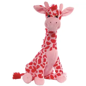 Orijinal kalite bebek hediyeler pembe zürafa güvenli usulca oyuncak bebek kız için