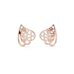Boucles d'oreilles tendance pour femmes, couleur or rose, plaqué or, zircon, ailes, bijoux de mode - Product Image 1