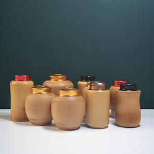 Bamboo Tea Canister Round Airtight Storage Jar Screw Cap For Tea Gift Packaging Craft Use Chongqing China - Product Image 1