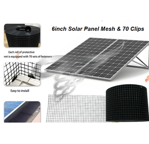 6 Inch Màu Đen PVC Tráng 1.5Mm Năng Lượng Mặt Trời Bảng Điều Khiển Bird Chặn Lưới Critter Bảo Vệ Lưới Năng Lượng Mặt Trời Lưới Kit 70Pcs Nhôm Chốt - Product Image 4