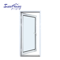 Superwu, fournisseur de portes à charnières en aluminium et verre modernes, usine chinoise, porte coupe-vent à rupture de pont thermique pour la maison, sur mesure