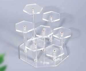 Supports de présentation pliables modernes en acrylique transparent - Recyclables et faciles à assembler, supports de buffet - Product Image 4