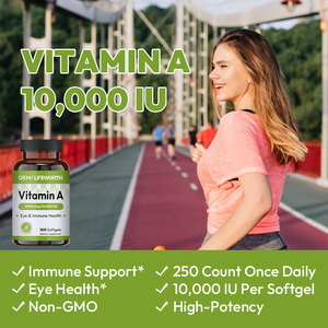 LIFEWORTH <span class=keywords><strong>Nutrition</strong></span> Huile de poisson de haute mer Vitamine <span class=keywords><strong>a</strong></span> Softgels pour la santé des yeux et la fonction immunitaire - Product Image 2