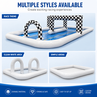 Piste de course gonflable blanche et noire, arène de voitures tamponneuses, clôture de protection gonflable pour divertissement, utilisation intérieure et extérieure, location pour fêtes d'enfants et événements