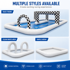 Piste de course gonflable blanche et noire, arène de voitures tamponneuses, clôture de protection gonflable pour divertissement, utilisation intérieure et extérieure, <span class=keywords><strong>location</strong></span> pour fêtes d'enfants et événements - Product Image 2