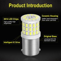 1157 1156 3014 57 SMD BA15S P21W S25 BAY15D P21/5W Led Ampoule 12-24V Rouge Ambre Céramique Led De Frein De Voiture Ampoules Queue Signal D'arrêt Lumière