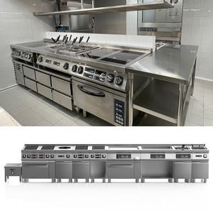 Conjunto de Cocina Modular de Inducción de Alta Resistencia, Línea de Cocina Eléctrica Integrada con Wok, Plancha y Freidora - Product Image 1