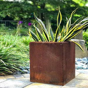 Jardinera Cuadrada de Acero Corten, Elegante y Duradera, con Capacidad Personalizable para Jardines Modernos - Product Image 6