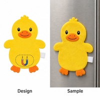 OEM ODM Canard Jaune Mignon Unisexe Jouets en Peluche Aimants de Réfrigérateur Magnétiques Animaux en Peluche Doux et Cuddly 13cm Accessoire en Polyester