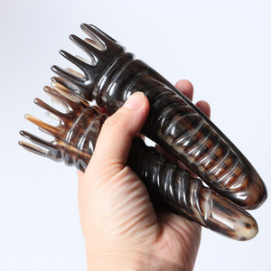 Fabricante, venta al por mayor, peine de terapia de meridianos, diseño de punto de cuerno tallado para masaje de cabeza, aplicación de champú, cuerno saludable - Product Image 6