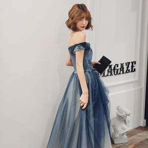 2025 נייבי שמלות ערב ספגטי שיפוע טולה קפץ זינק פספוסים טבעי וסטידו דה נויווה - Product Image 4