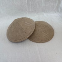 Venta al por mayor de Kippahs de Lino Natural Ecológico, Pedido a Granel, Kippot Judíos Transpirables de 4 Paneles, Yarmulke, Kippa, Judaica, Sinagoga