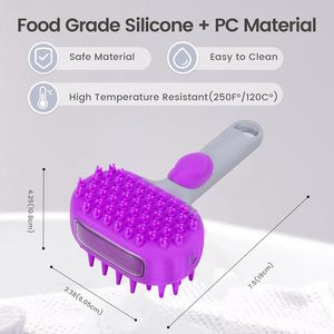Luxury Eco-Friendly Dog Bath <b>Brush</b> with Silicone Comb for Hair Removal and Massage-2024 New Arrival - Product Image 5
