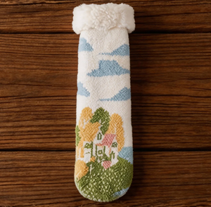 Calcetines de invierno al por mayor para mujer, cálidos, transpirables, de punto, antideslizantes, gruesos, térmicos, de forro polar, antibacterianos, con logo. - Product Image 4