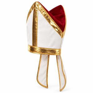 <span class=keywords><strong>Chapeau</strong></span> <span class=keywords><strong>de</strong></span> Mitré <span class=keywords><strong>de</strong></span> <span class=keywords><strong>Pape</strong></span> en Peluche Blanc Doré Personnalisé pour Adulte, Réglable, pour Costume Religieux, Fête, Spectacle Scénique, Vente en Gros - Product Image 3