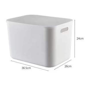 Descuento a granel Heavy Duty Lidded Rectángulo Plástico blanco Almacenamiento doméstico para la organización del hogar Misceláneas <span class=keywords><strong>Caja</strong></span> de almacenamiento de plástico - Product Image 2