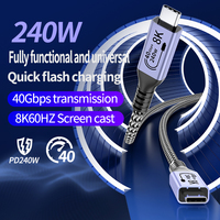 Vente en Gros 240W USB4.0 Type C Câble 40Gbps Charge Rapide 8k USB C Câbles de Données pour Téléphone Mobile Android Câble Fabricants