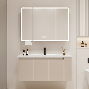 Modern Customized Material Bathroom Vanity Mirror Cabinet Illuminated Light <b>Smart</b> Glass Wall Hanging Design for Villa Hotel - Product Image 6