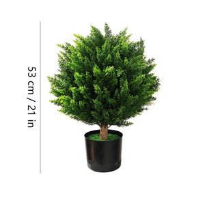 Ventes directes d'usine plante artificielle cyprès bonsaï nouvelle décoration de la maison ornements fleurs artificielle topiaire boule arbre plante - Product Image 5