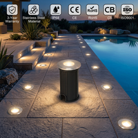 Lumière LED RGB 12V DC à faible tension pour extérieur, IP67, anti-corrosion, encastrable, à changement de couleur automatique, intensité variable, pour jardin et place publique