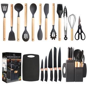 Ensemble d'ustensiles en <span class=keywords><strong>silicone</strong></span> antiadhésif de 19 pièces pour la vente en gros d'ustensiles de cuisine ménagers de qualité alimentaire, y compris des cuillères à soupe et des spatules - Product Image 4