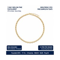 Collier chaîne en acier inoxydable plaqué or 18 carats PVD, étanche, tendance, pour femmes, vente en gros