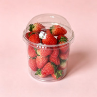 Conteneurs en plastique pour fruits en gros, boîte d'emballage transparente en PET pour fraises, pour fruits frais