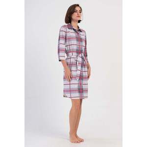 Tunique boutonnée suprême pour femme avec manches 3/4 et jupe ovale, col chemise, vêtements de nuit - Product Image 2