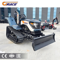 50hp Bulldozer Tiller Multi-Fonction Agricole Cultivateur Machines Machine Agricole Rotatif Jardin Puissance Mini Tracteur Sur Chenilles