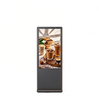 Layar LCD Digital Poster 65 Inci 2K 4K Kecerahan Tinggi, Kios Layar Sentuh Berdiri, Tampilan Iklan Komersial OEM ODM