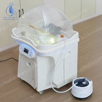 Fauteuil de lavage de cheveux portable avec bac de massage et réservoir d'eau intégré pour salon de coiffure