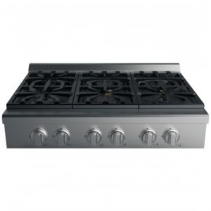 36 pouces. Table de cuisson à gaz à convection avec 5 brûleurs et relumière automatique, 5 boutons en alliage de zinc et grilles en fonte pour usage domestique - Product Image 4