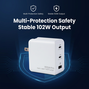 Adaptateur pliable 3 ports USB-C USB-A 100W GaN, chargeur mural à charge rapide pour MacBook Pro/Air iPad <span class=keywords><strong>iPhone</strong></span> Galaxy S24 - Product Image 3