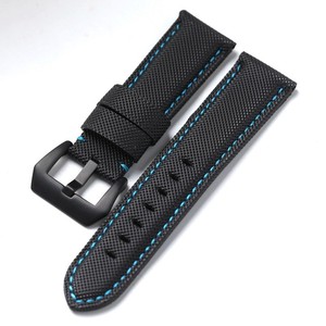 High Quality Nylon Textured Strap for the <strong>Pam</strong> 01661 441 799 616 Marina Men's Strap 24 mm Black Blue - Product Image 6