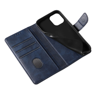 Casing HP Lipat Kulit PU untuk iPhone 15 - Penutup Berdiri dengan 3 Slot Kartu, Penutup Magnetik & Cangkang Anti Benturan