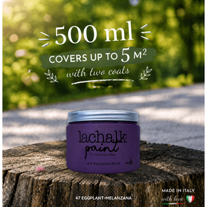 47 EGGPLANT 500 ml LaChalk the evolution of <b>chalk</b> paint Where <b>chalk</b> meets resin: Hybrid <b>Chalk</b> Resin Paint made in Italy - Product Image 2