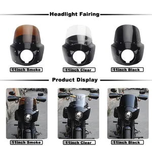 Motorcycle Headlight Fairing with 11 inch Windshield Relocation Block for Harley M8 Softail Low Rider S 114 FXLRS 2020-2021