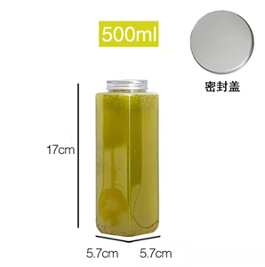 Bouteille en plastique PET rectangulaire jetable de <span class=keywords><strong>500</strong></span> ml, bouteille en plastique pour jus, en stock - Product Image 4