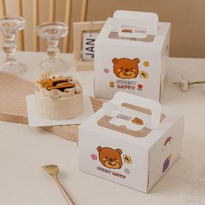 Custom Recyclable 3 4 6 Bread Dessert Boxes Takeaway Cake Cartons and Packaging with Window - Product Image 4