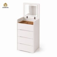 HarmTai Coiffeuse Moderne Intelligente avec Miroir LED pour Chambre, Rangement Maquillage, Multi-tiroirs, Gain de Place, Panneau Pré-assemblé