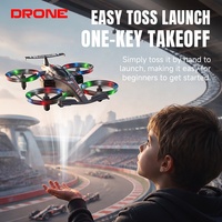 4DRC V64 Avion RC en forme de voiture à lancer à la main, 4 axes, avec lumières LED, maintien d'altitude, figures 3D, mini drone jouet pour enfant