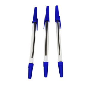 Bolígrafo de punta redonda simple negro, azul y rojo para hoteles y catering, venta al por mayor, bolígrafo de plástico personalizado de 1.0 mm con logotipo - Product Image 2