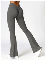 Short de fitness en nylon pour femme, taille haute, style Long Tempo, avec dos froncé, effet galbant, et ensemble de leggings coupe évasée haute Luluflare, avec logo personnalisé