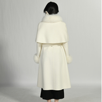 Manteau en cachemire grande taille pour femme, blouson à col en fourrure de renard, en laine, à la mode, nouvelle collection hiver 2020