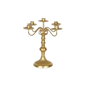 SWT金属黄金婚礼装饰桌中心件3臂5臂烛台烛台